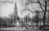 carte postale de Anvers Place verte - Groenplaats