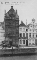 carte postale ancienne de Malines Quai du Sel, Maison du Saumon .