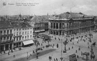 carte postale de Anvers Théatre Flamand et avenue d'Italie