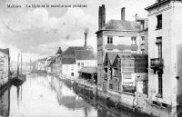 carte postale ancienne de Malines La Dyle et le marchÃ© aux poissons