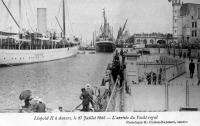 carte postale de Anvers Léopold II à Anvers, le 27 juillet 1905 - L'arrivée du yacht royal