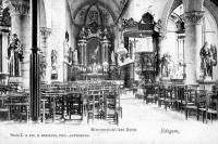 carte postale ancienne de Edegem Vue intérieure de l'église