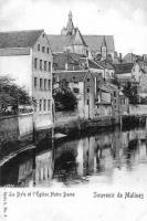 carte postale ancienne de Malines La Dyle et l'Eglise Notre-Dame