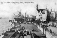 postkaart van Antwerpen Débarcadère, Place et Musée du Steen - Vue du Promenoir