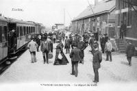 carte postale ancienne de Essen Le départ du train