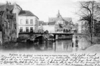 carte postale ancienne de Malines Le Pont du Bruel et l'Eglise Notre Dame