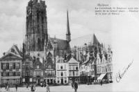carte postale ancienne de Malines La Cathédrale St Rombaut