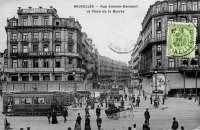carte postale de Bruxelles Rue Antoine-Dansaert et place de la Bourse