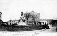 carte postale ancienne de Ixelles La gare du Luxembourg - Statue John Cockerill