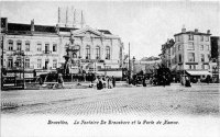 carte postale de Bruxelles La fontaine de Brouckère et la Porte de Namur