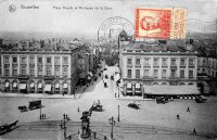 carte postale de Bruxelles Place Royale et Montagne de la Cour