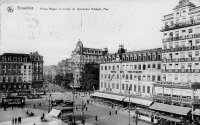 carte postale de Bruxelles Place Rogier et entrée du boulevard Adolphe Max