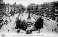 carte postale de Bruxelles Place de Brouckère et boulevard Anspach