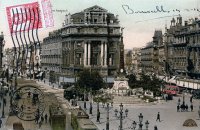 carte postale de Bruxelles place de Brouckère et boulevard Anspach