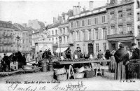 carte postale de Bruxelles Marché et place du Sablon