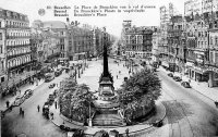 carte postale de Bruxelles La Place de Brouckère vue à vol d'oiseau