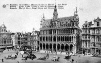 carte postale de Bruxelles Grand'Place, Maison du Roi et Marché aux Fleurs