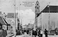 carte postale de Bruxelles Exposition 1910 - Perspective de l'avenue des Concessions