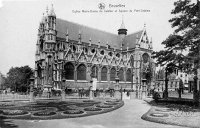 carte postale de Bruxelles Eglise Notre-Dame du Sablon et Square du Petit Sablon