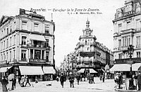carte postale de Bruxelles Carrefour de la place de Louvain