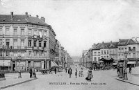 carte postale ancienne de Schaerbeek Rue des Palais - Place Liedts