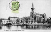 carte postale ancienne de Ixelles Eglise et Etangs d'Ixelles