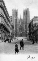 carte postale de Bruxelles Cathédrale St Michel et Gudule