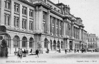 carte postale de Bruxelles La Poste Centrale