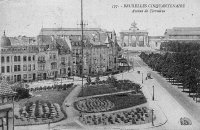 carte postale ancienne de Etterbeek Cinquantenaire - avenue de Tervueren et rue Abbé Cuypers