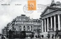 carte postale de Bruxelles La Bourse