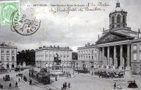 carte postale de Bruxelles Place Royale et Eglise St-Jacques