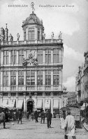 carte postale de Bruxelles Grand'Place et rue au Beurre