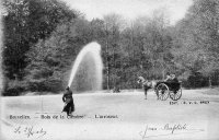 carte postale de Bruxelles Bois de la Cambre - L'arroseur