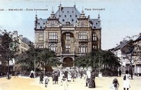 carte postale de Bruxelles Place Anneessens - Ecole communale