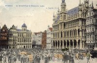 postkaart van Brussel La Grand Place le dimanche matin