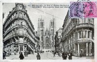 carte postale de Bruxelles La Rue et l'Eglise Ste Gudule