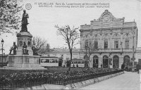 carte postale ancienne de Ixelles Gare du Luxembourg et Monument Cockerill