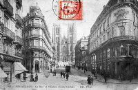 carte postale de Bruxelles La Rue et L'Eglise Ste Gudule