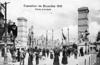 carte postale de Bruxelles Exposition de Bruxelles 1910 - Entrée principale