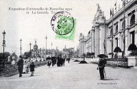 carte postale de Bruxelles Exposition 1910 - La Grande Terrasse