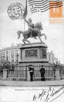 carte postale de Bruxelles Statue Godefroid de Bouillon
