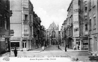carte postale ancienne de Ixelles Eglise des PÃ¨res Barnabites - Av. Brugmann et rue Darwin