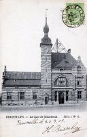 carte postale ancienne de Schaerbeek La gare de Schaerbeek