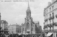 carte postale ancienne de Saint-Gilles L'Eglise du Parvis