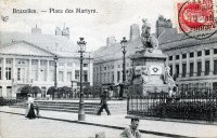 carte postale de Bruxelles Place des Martyrs