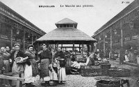 carte postale de Bruxelles Le Marché aux Poissons