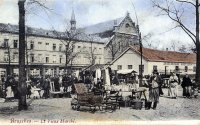 carte postale de Bruxelles Le Vieux Marché place du Jeu de Balle