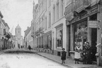 carte postale ancienne de Uccle Rue de l'Eglise actuellement rue Xavier de Bue