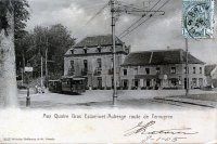 postkaart van Sint-Pieters-Woluwe Aux Quatre-Bras, Estaminet-Auberge route de Tervueren