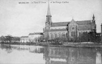 carte postale ancienne de Ixelles La Place Ste Croix et les Etangs d'Ixelles
